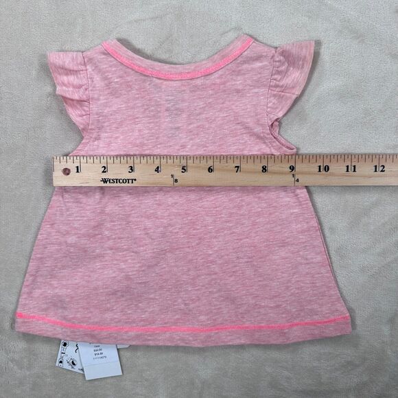 Everbloom Pink Unicorn Graphic Silver 9 Months Ruffle Sleeve Tee Shirt New - Picture 6 of 6